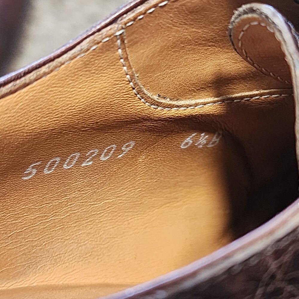 Vintage Women's Ralph Lauren Lace-Up Oxford Heel Round Toe Crocodile Leather 6.5 - Picture 10 of 12